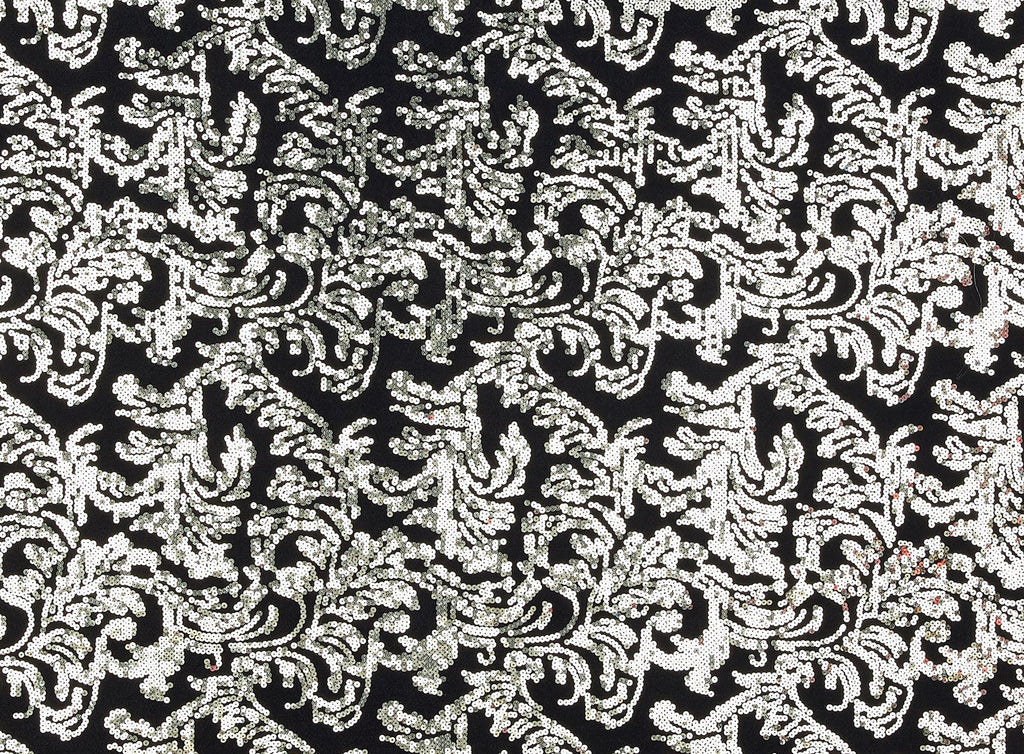 BLACK/GOLD | 23980 - ANN SEQUINS ON SCUBA CREPE - Zelouf Fabrics