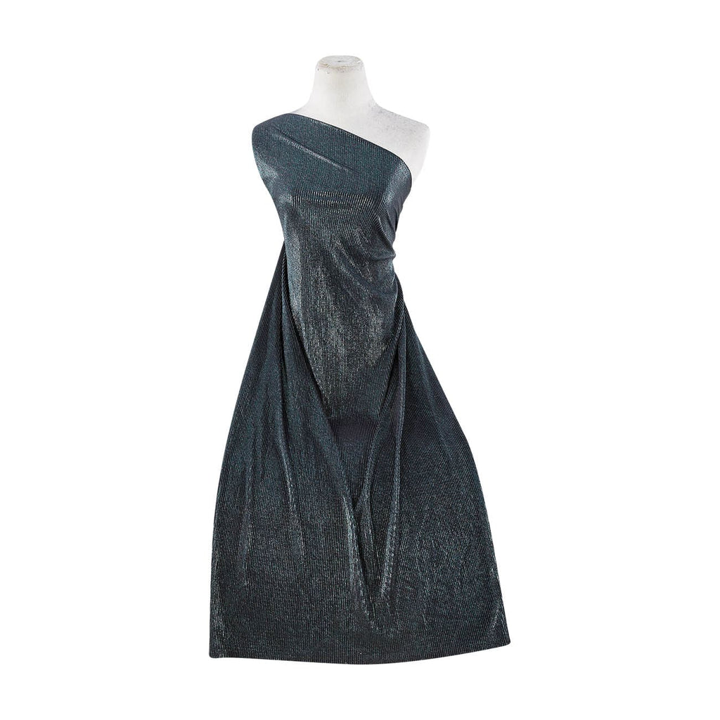 VANESSA PLEATED FOG FOIL  | 23991 BLK/TEAL/SIL - Zelouf Fabrics