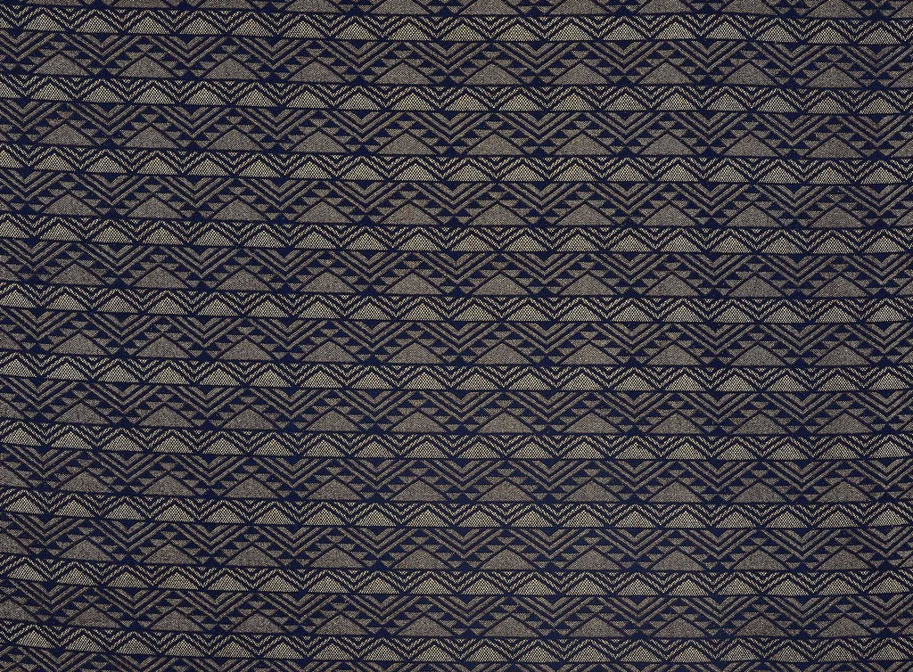 LUSCIOUS NAVY/GOLD | 24007 - FANG TRIBAL LACE BONDED GLITTER KNIT - Zelouf Fabrics