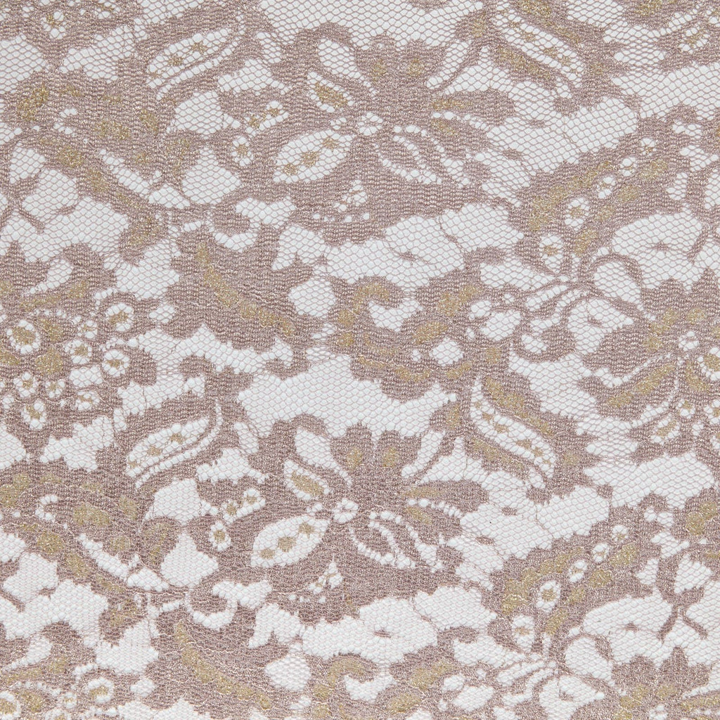 TAUPE MUSE | 24090 - OBRIANNA METALLIC FLORAL LACE - Zelouf Fabrics