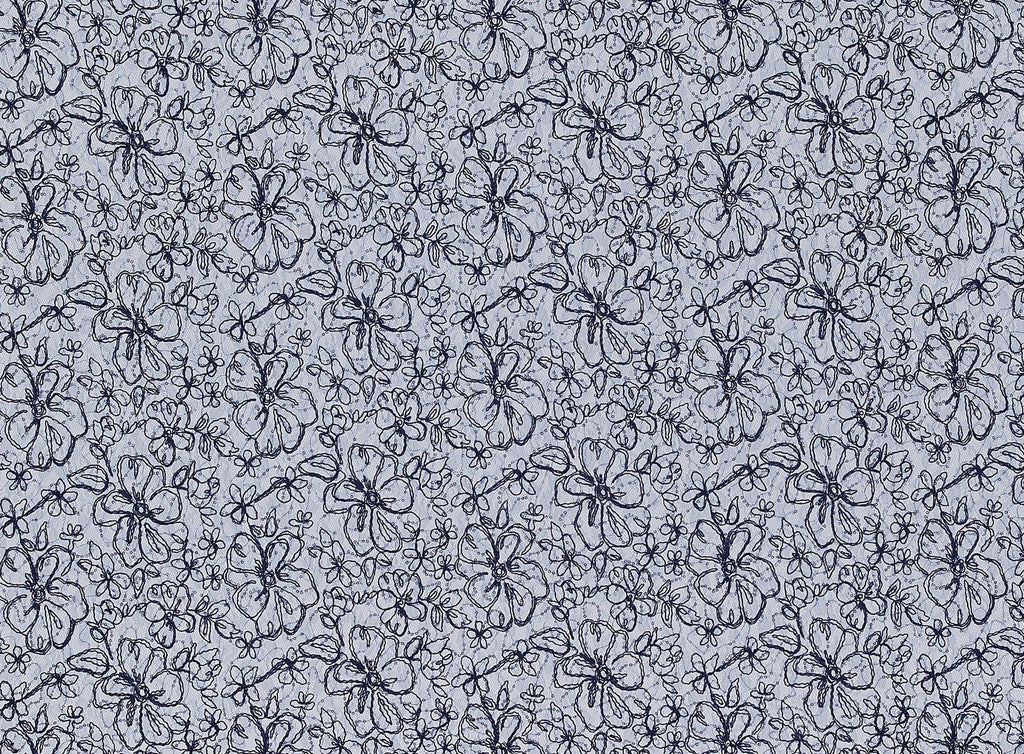 HIGHER FLORAL EMBROIDERY CLEAR SEQUIN MESH  | 24099  - Zelouf Fabrics