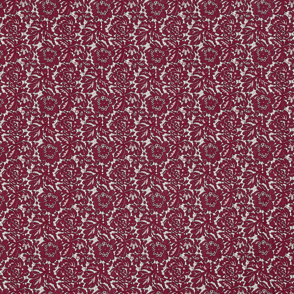 ARRESTING WINE | 24122-BONDED-RED - EVERLY CORDING FLORAL LACE BONDED - Zelouf Fabrics