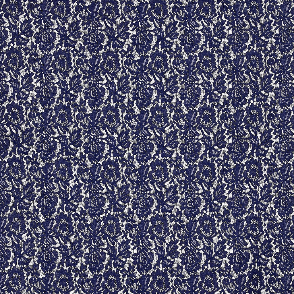 INK HANA | 24122-BONDED-BLUE - EVERLY CORDING FLORAL LACE BONDED - Zelouf Fabrics
