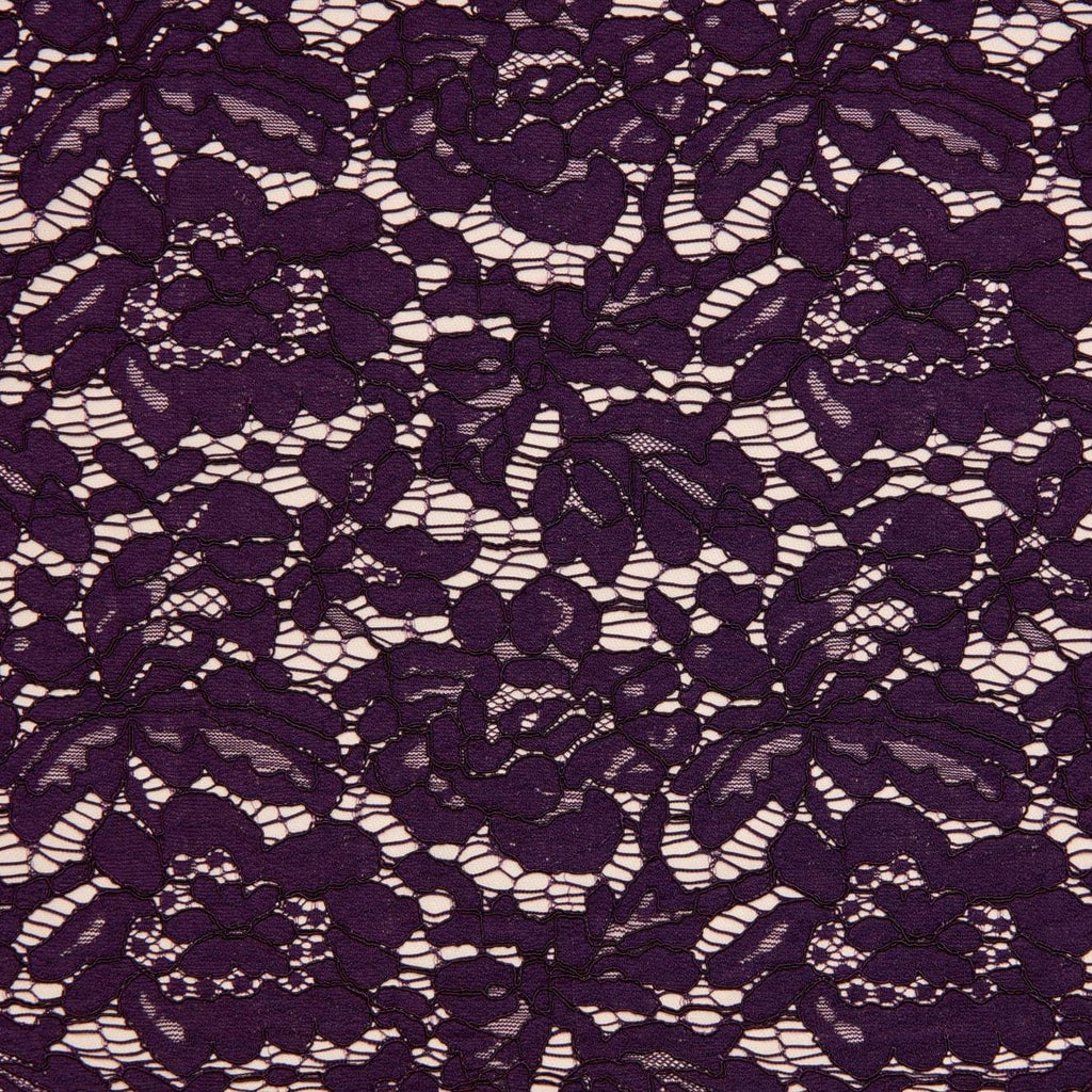 MAJESTIC MULBERRY | 24122-PURPLE - EVERLY CORDING FLORAL LACE - Zelouf Fabrics