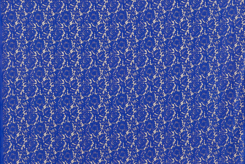 ROYAL DELIGHT | 24122-BONDED-BLUE - EVERLY CORDING FLORAL LACE BONDED - Zelouf Fabrics