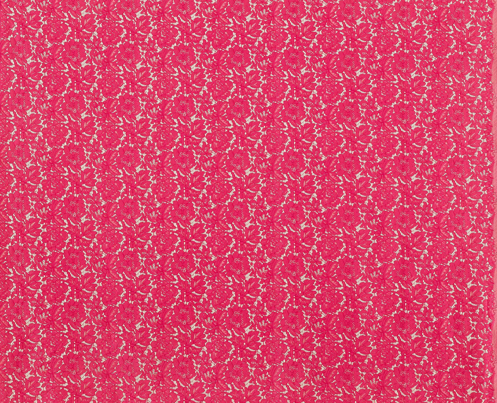 SPRING ELECTRIC FUCHSIA | 24122-BONDED-PINK - EVERLY CORDING FLORAL LACE BONDED - Zelouf Fabrics