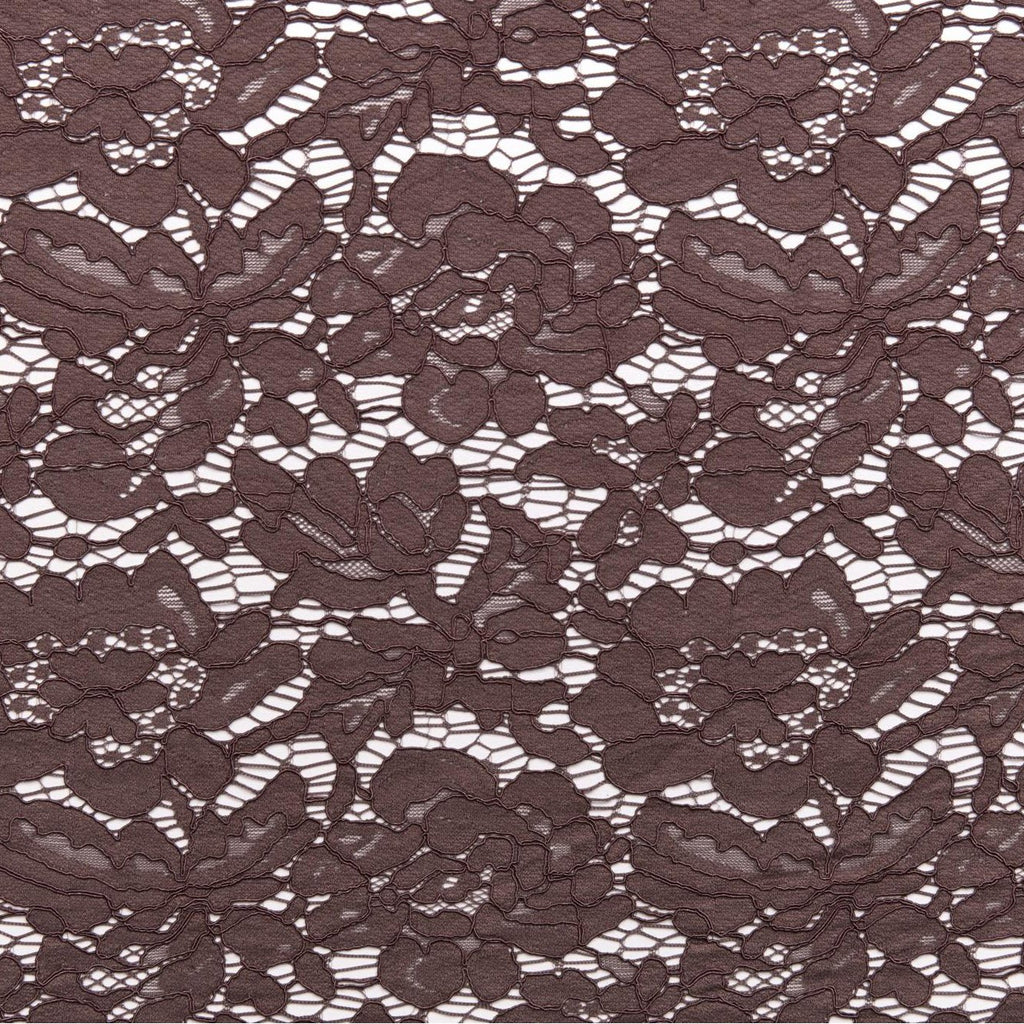 CHAI SHADOW | 24122-BONDED-BROWN - EVERLY CORDING FLORAL LACE BONDED - Zelouf Fabrics