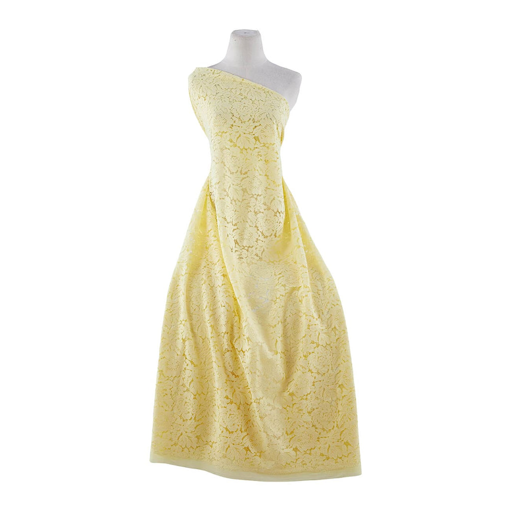 EVERLY CORDED FLORAL LACE  | 24122 SPRING YELLOW - Zelouf Fabrics