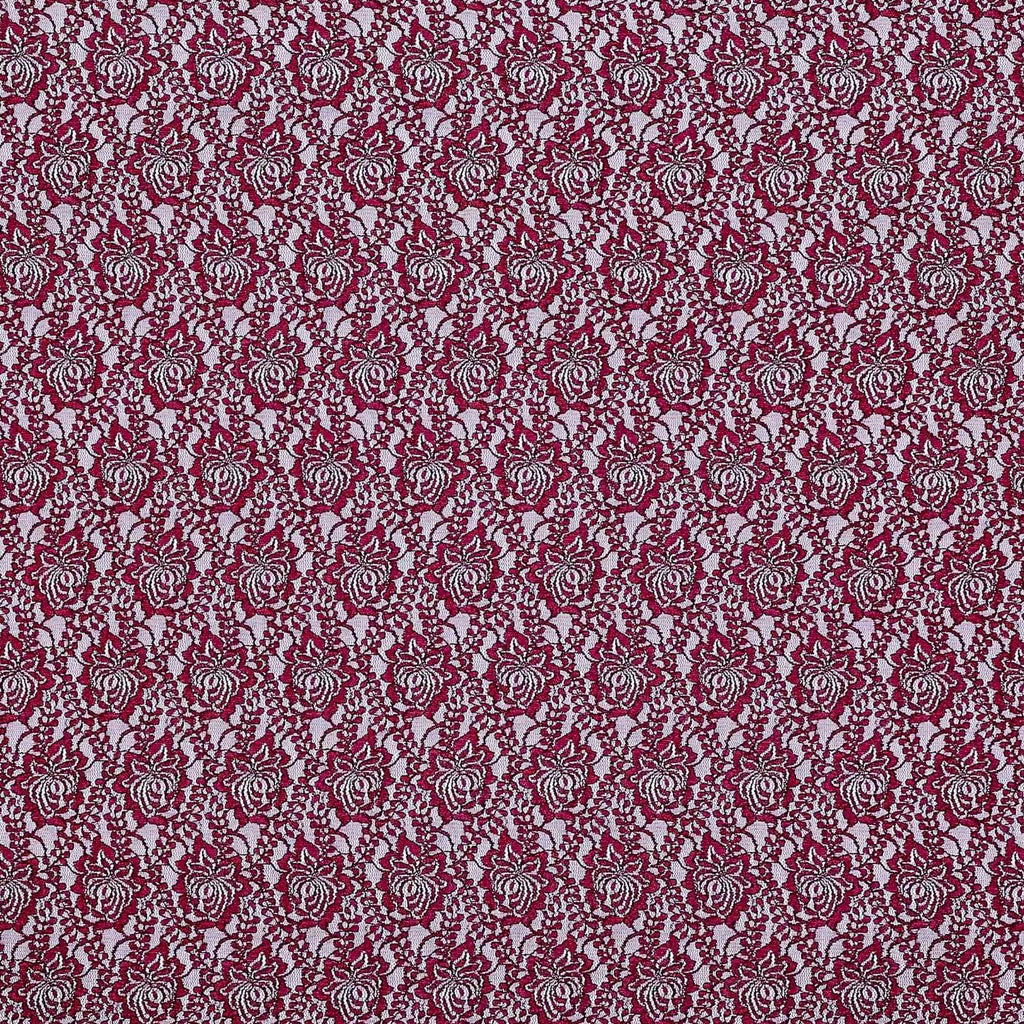 MORE FLORAL LACE GLITTER SCALLOP  | 24149SC-GLITTER LUSCIOUS WINE - Zelouf Fabrics