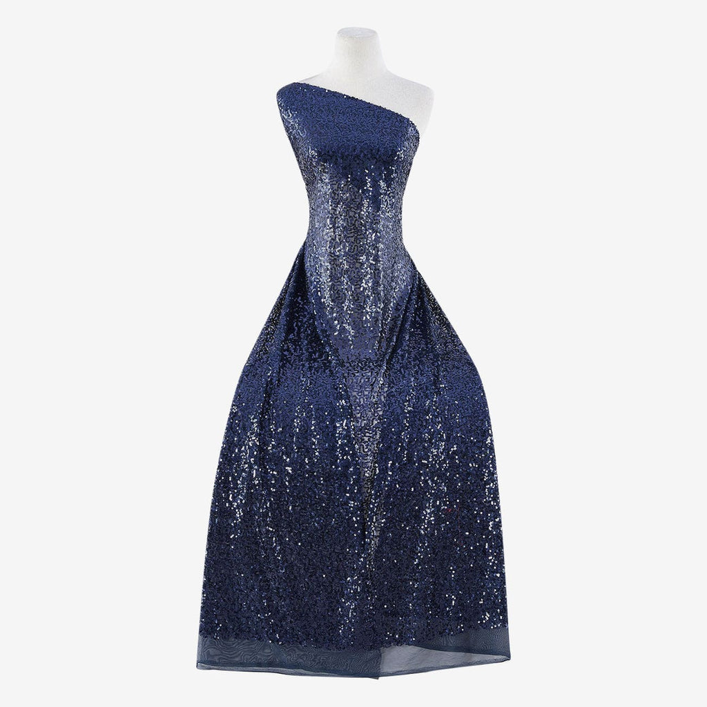 DK CLASSIC NAVY | 24189 - BETHANY SEQUINS ON MESH - Zelouf Fabric