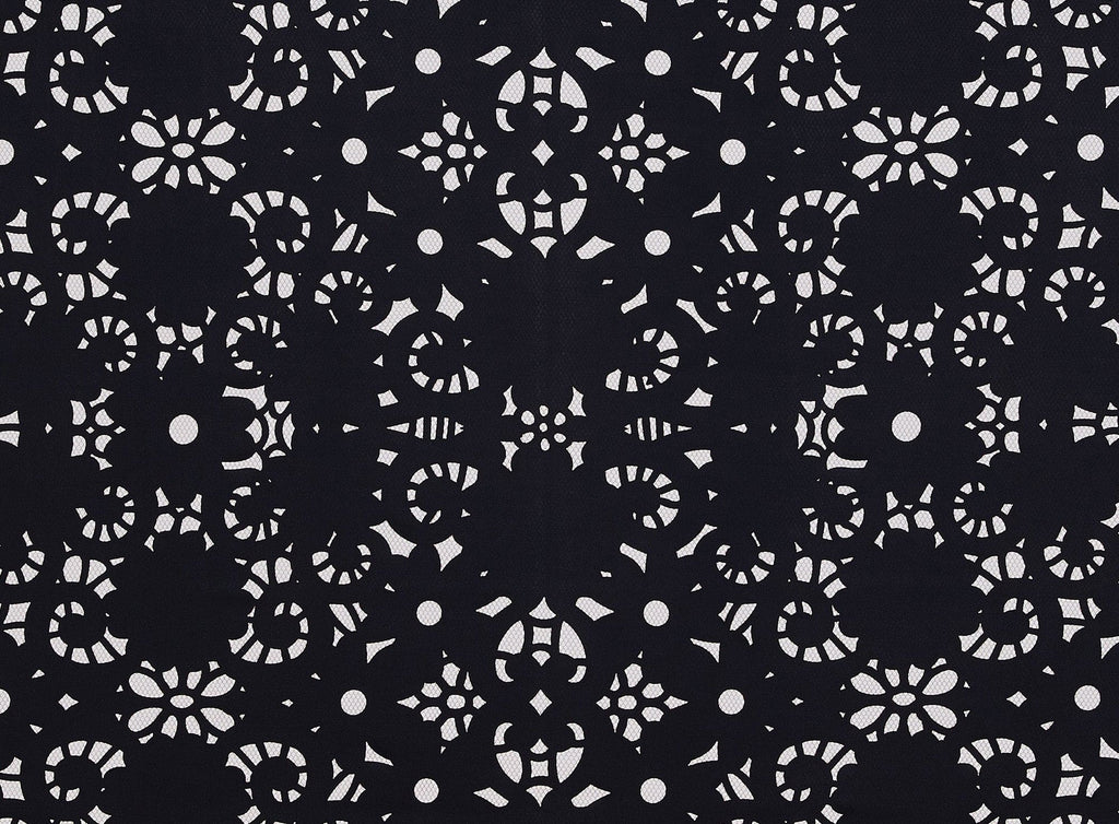 PHIL FLOWER LASERCUT SCUBA BONDED ON MESH  | 24199-5566  - Zelouf Fabrics