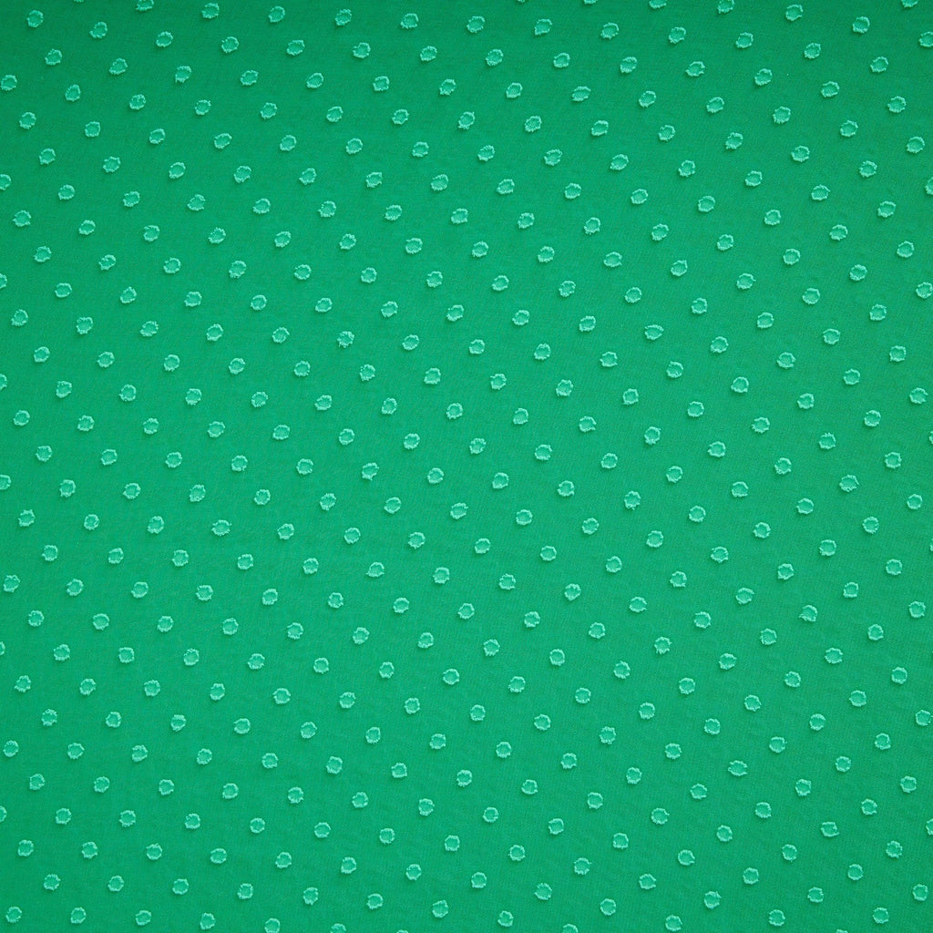 ARRESTING GREEN | 25917 - EVE CLIPPED DOT CHIFFON - Zelouf Fabrics
