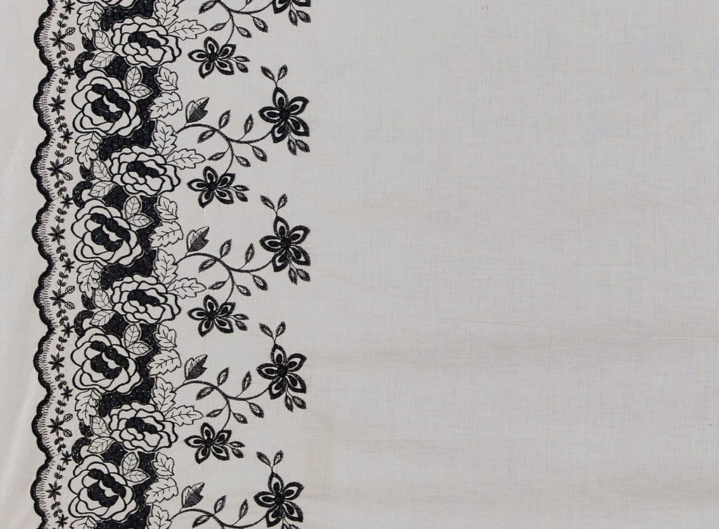 VINTAGE COTTON DOUBLE BORDER EMBROIDERY  | 24225  - Zelouf Fabrics