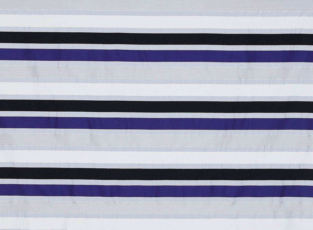 BLACK/GREY | 24235 - DESIGN STRIPED METALLIC JACQUARD - Zelouf Fabrics