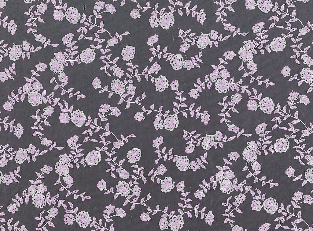 ELEMENT FLORAL EMBROIDERY ON MESH  | 24252  - Zelouf Fabrics