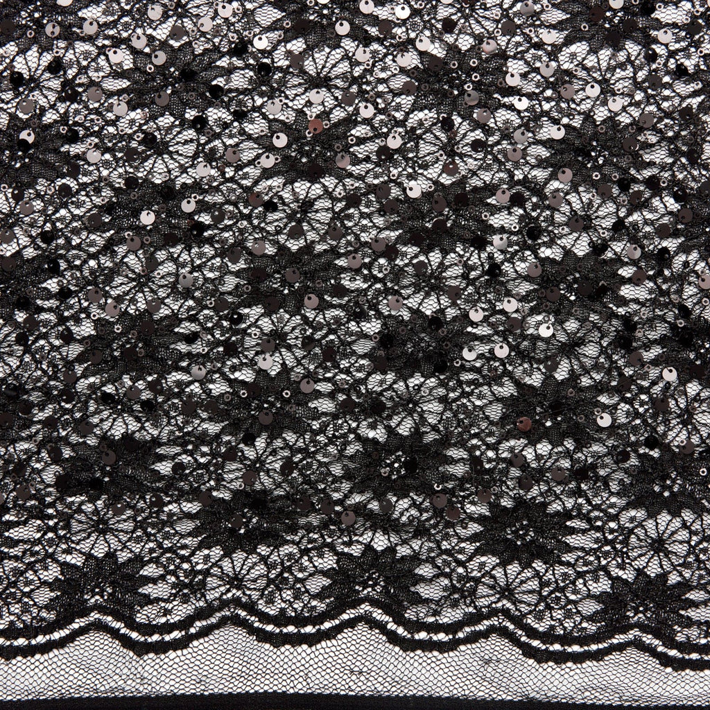 LARSEN FLORAL LACE  | 24288 BLACK - Zelouf Fabrics
