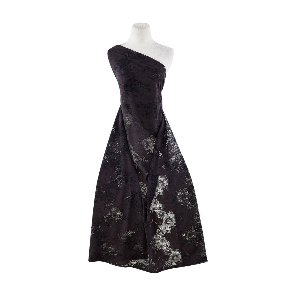 YESENIA FLORAL LACE [1.5 YD PANEL]  | 24328 BLACK - Zelouf Fabrics