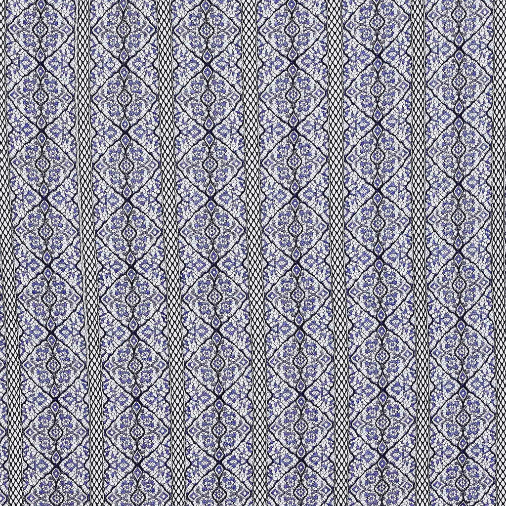 CHIC FLORAL TWO TONE LACE  | 24362 MAJESTIC INDIGO/BLK - Zelouf Fabrics