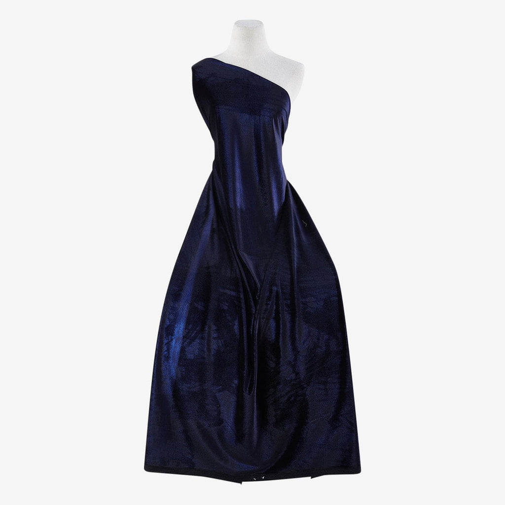 BLACK/BLUE | 24364 - REECE VELVET FOIL - Zelouf Fabric