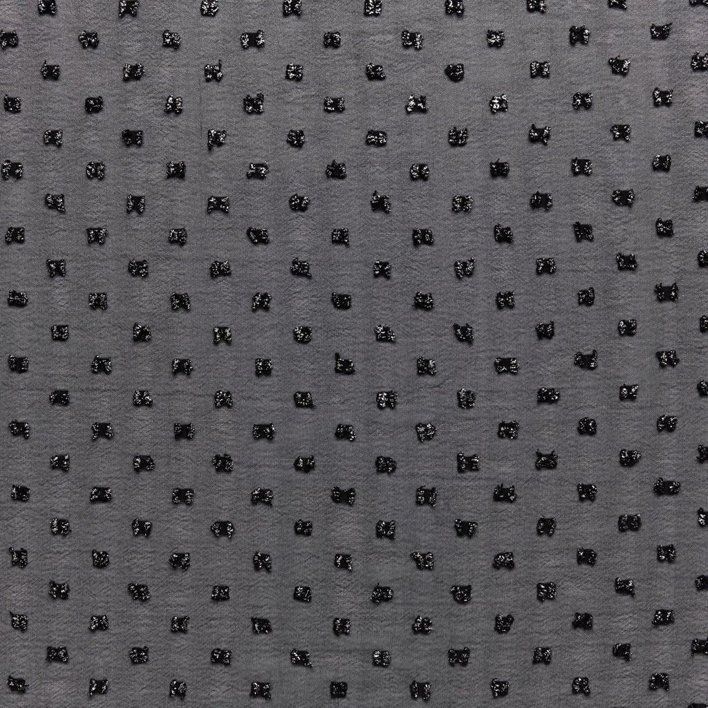 BLACK | 24366 - FAVORABLE FOIL DOTS ON WOVEN - Zelouf Fabrics