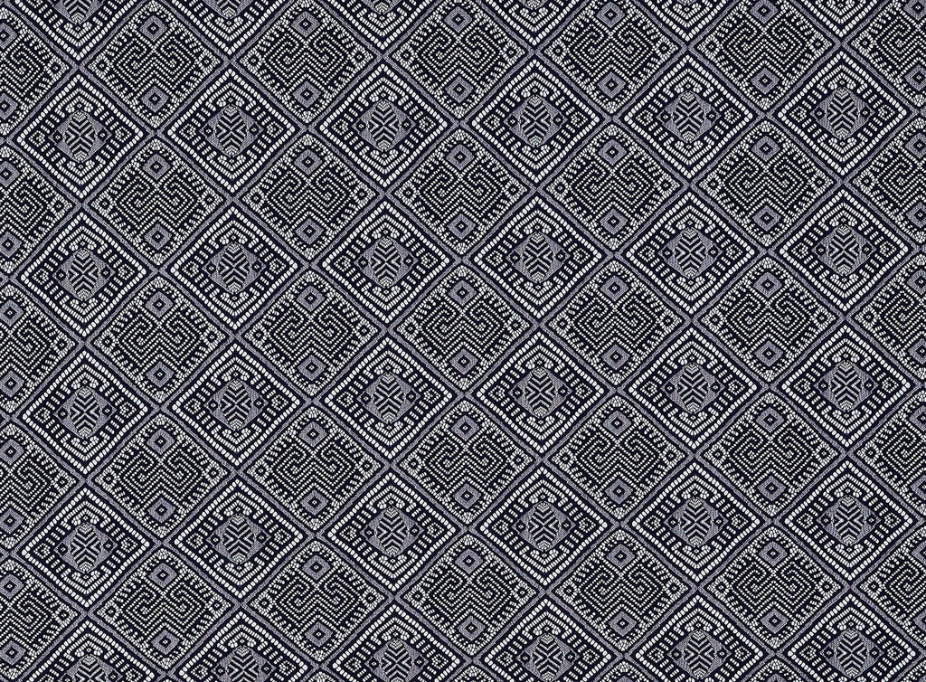 MAJESTIC NAVY/SIL | 24382 - TIONA LACE W/BONDED LUREX INTERLOCK - Zelouf Fabrics