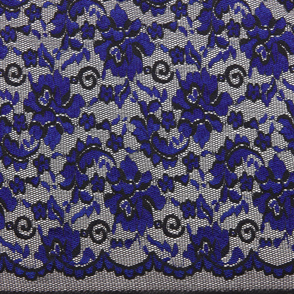 MAJESTIC INDIGO | 24383-BLUE MULTI - FLOTUS FLOWER LACE - Zelouf Fabrics