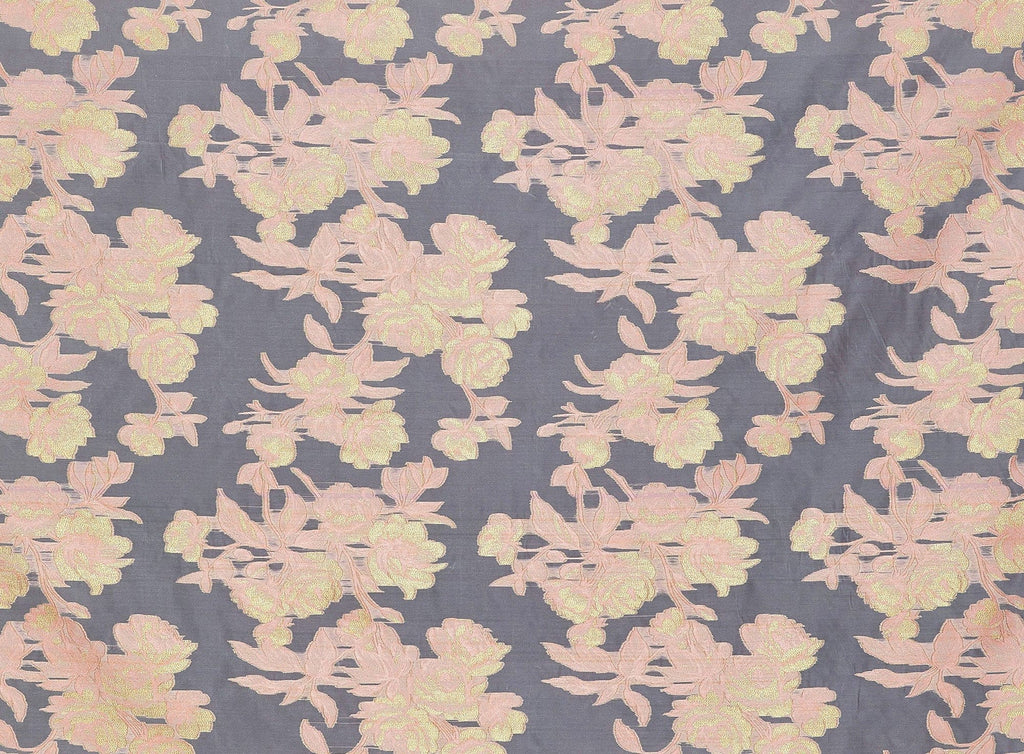 PALOMA METALLIC LUREX FLOWER ON ORGANZA  | 24389  - Zelouf Fabrics