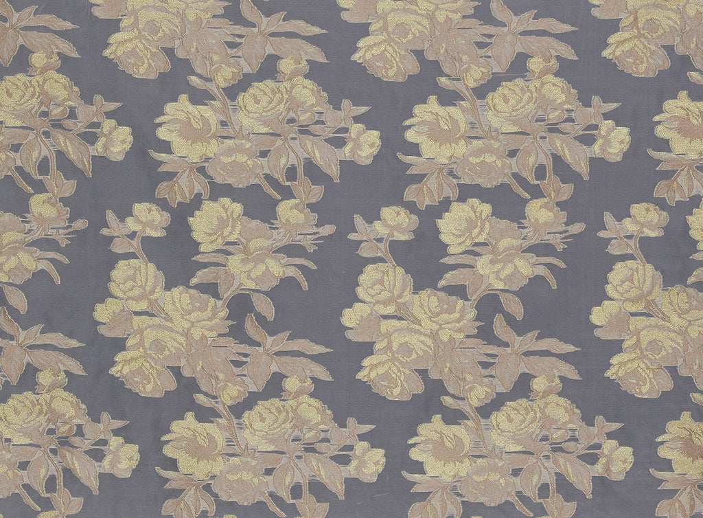 PALOMA METALLIC LUREX FLOWER ON ORGANZA  | 24389  - Zelouf Fabrics