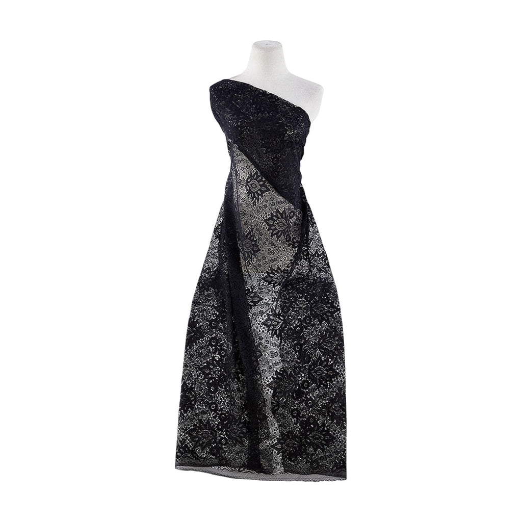LEILANI FLORAL LACE [1.5 YD PANEL]  | 24394 BLACK - Zelouf Fabrics