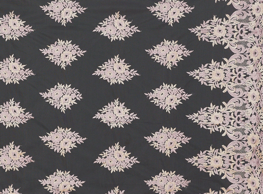 SHAUNA FLORAL EMBROIDERY ON MESH  | 24401  - Zelouf Fabrics