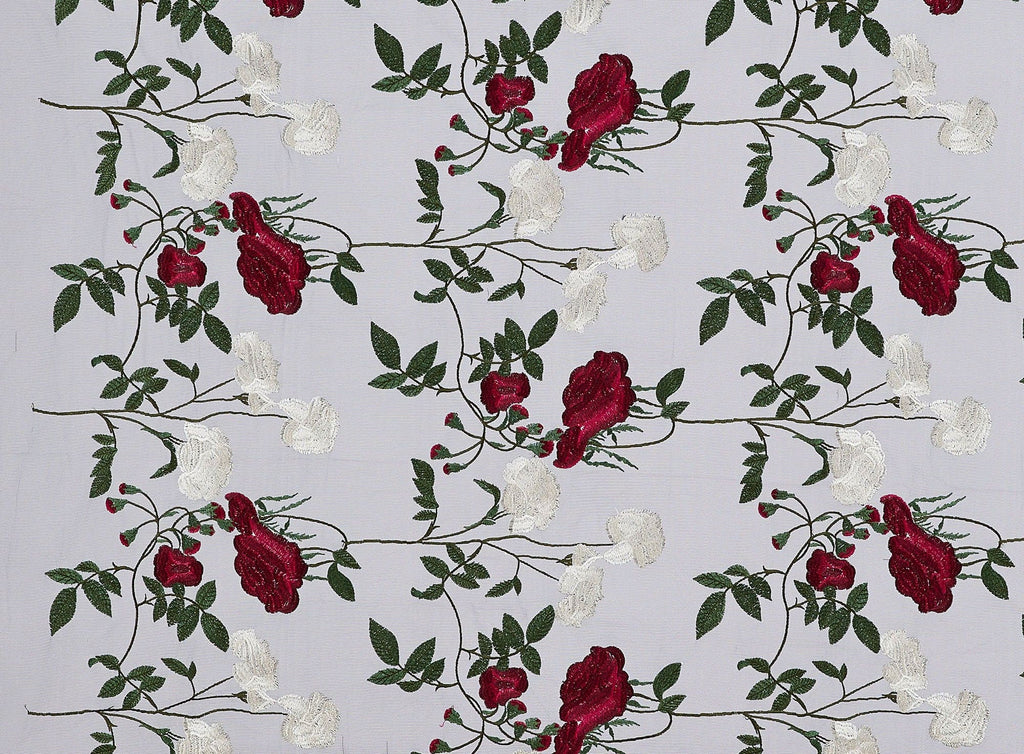 CASSY FLORAL EMBROIDERY ON MESH  | 24402  - Zelouf Fabrics
