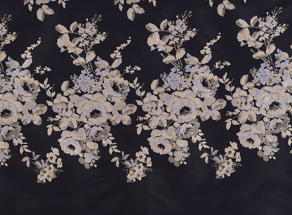 SAND/GREY/BLK | 24413 - APPEALING FLORAL JACQUARD [ 1.25 Panel ] - Zelouf Fabrics