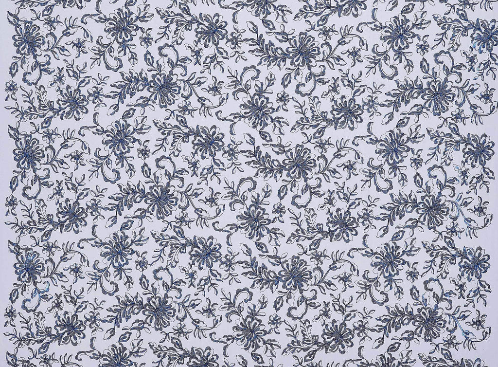 IPANEMA FLORAL SEQUINS ON MESH  | 24437 NAVY COMBO - Zelouf Fabrics