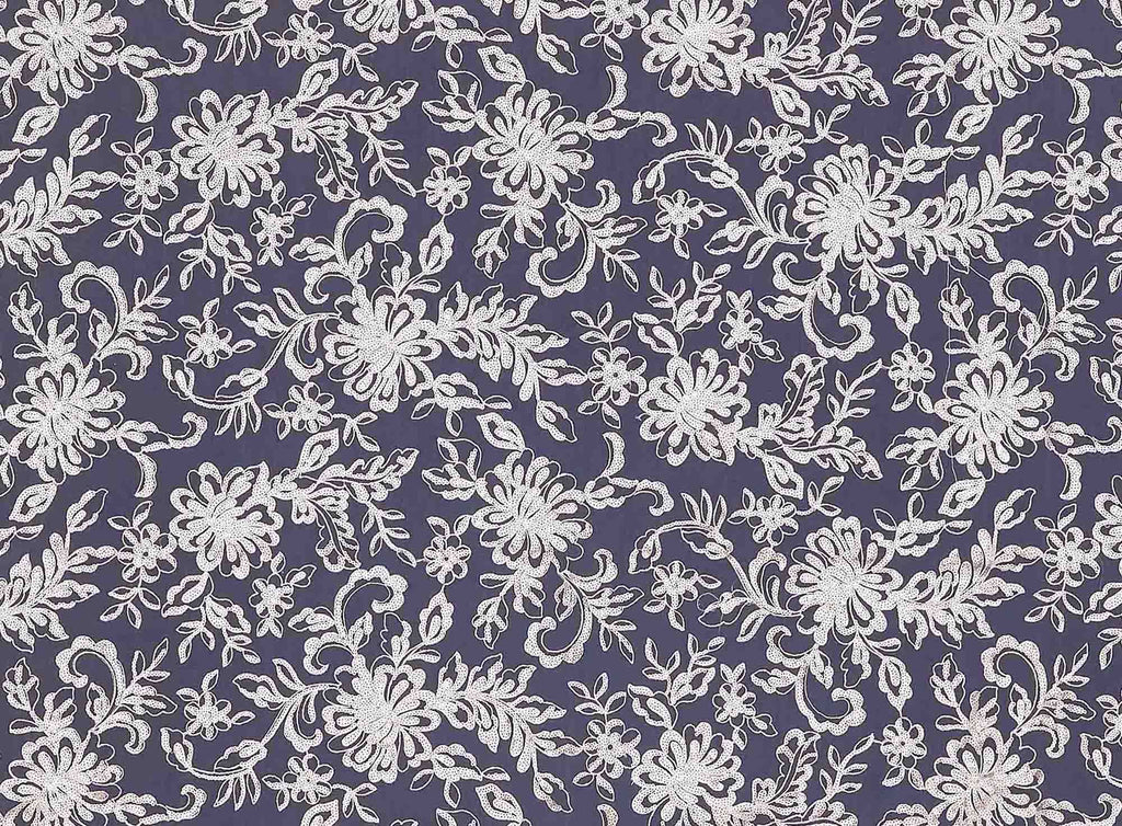 IPANEMA FLORAL SEQUINS ON MESH  | 24437 QUARTZ COMBO - Zelouf Fabrics