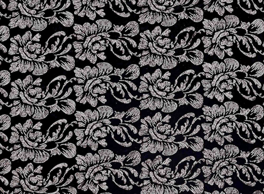 BLACK/BRONZE | 24455 - ENGAGE FLORAL SEQUINS ON VELVET - Zelouf Fabrics