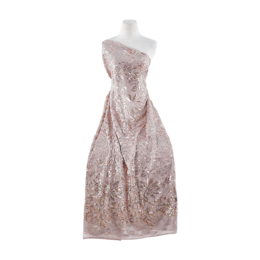 TAUPE MIST | 24459 - HALLY SEQUIN FLORAL LACE ON MESH - Zelouf Fabrics