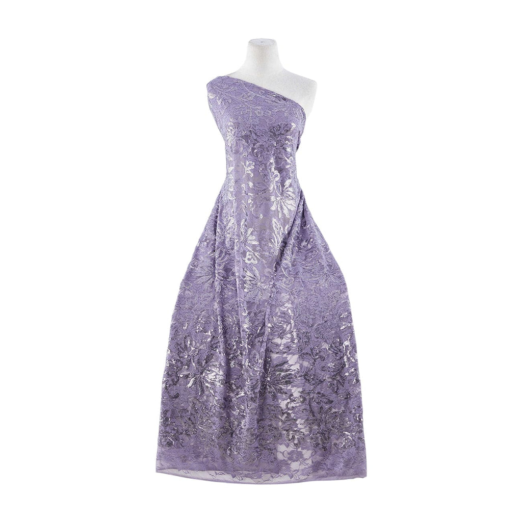 HALLY SEQUIN FLORAL LACE ON MESH  | 24459 VIOLET SHADOW - Zelouf Fabrics