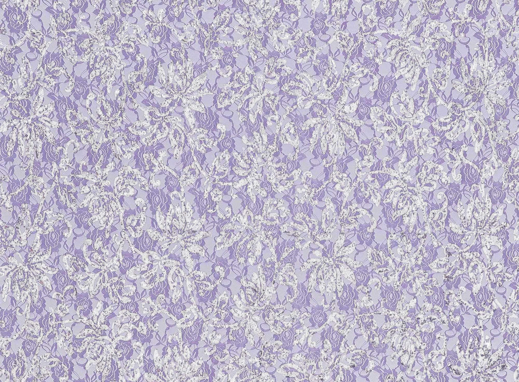 VIOLET SHADOW | 24459 - HALLY SEQUIN FLORAL LACE ON MESH - Zelouf Fabrics
