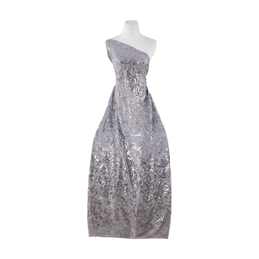 GREY MYSTERY | 24459 - HALLY SEQUIN FLORAL LACE ON MESH - Zelouf Fabrics