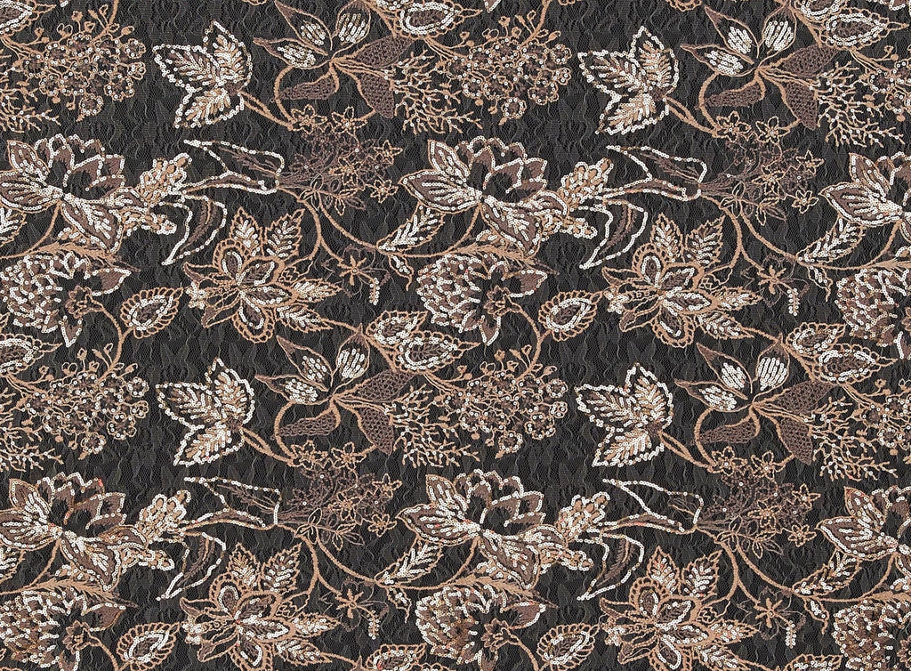 ASTONISHING SEQUIN FLORAL EMBROIDERY ON MESH  | 24464  - Zelouf Fabrics