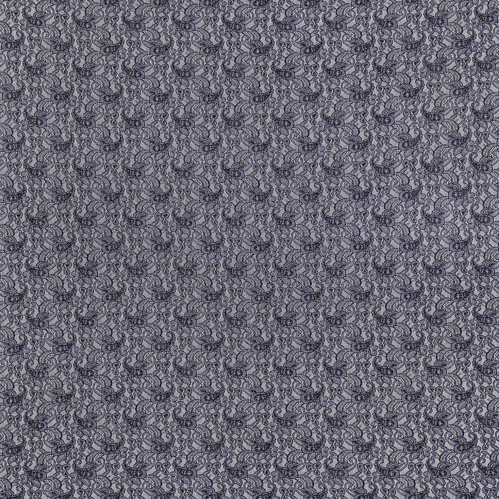 DATE FLORAL SEQUENCE LACE  | 24482-GLITTER BLACK/LAVENDER - Zelouf Fabrics