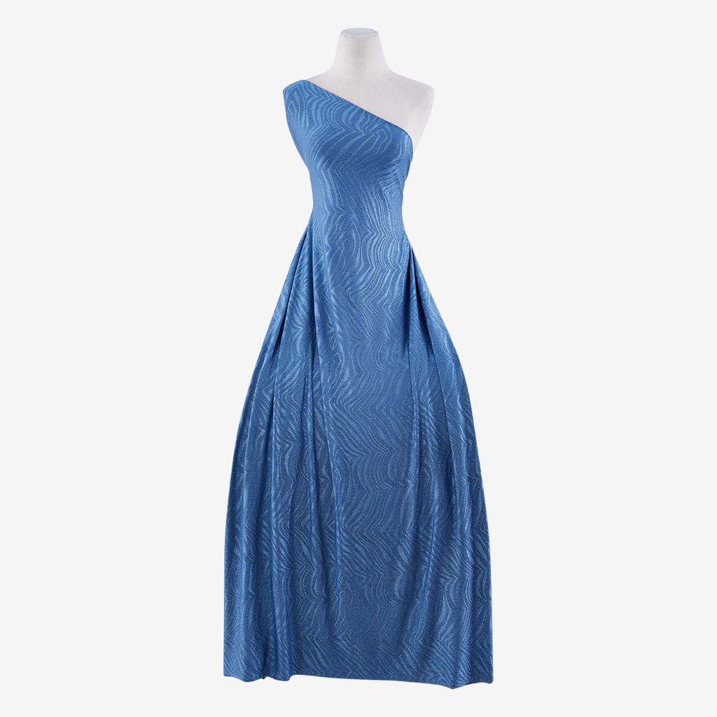 ELEGANT RIVER | 24501-BLUE - COCO KNIT JACQUARD GLITTER - Zelouf Fabrics