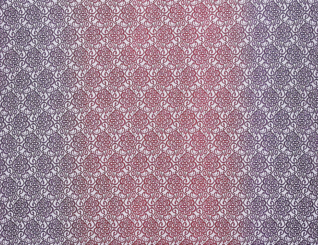 LACE OMBRE GLITTER SCALLOP  | 24528 AMETHYST/WINE - Zelouf Fabrics