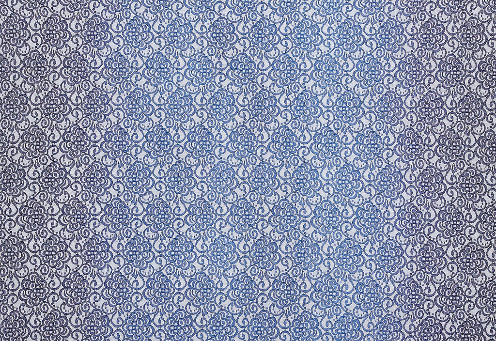 LACE OMBRE GLITTER SCALLOP  | 24528 NAVY/SEA - Zelouf Fabrics