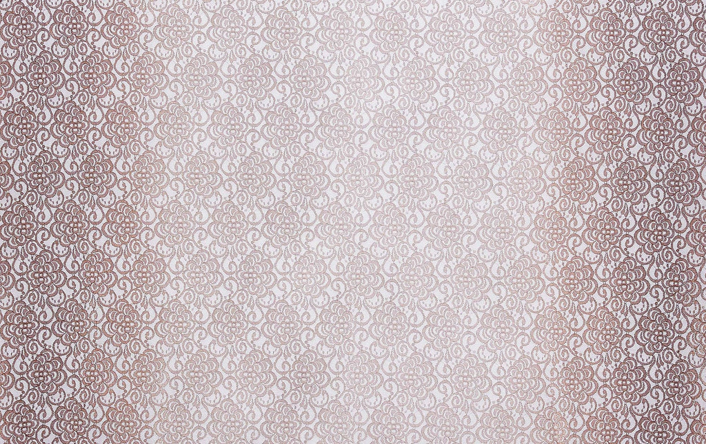 LACE OMBRE GLITTER SCALLOP  | 24528 TAUPE/LATTE - Zelouf Fabrics