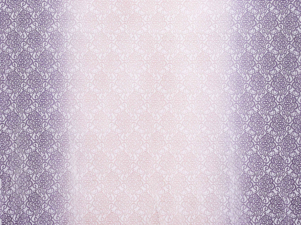 LACE OMBRE GLITTER SCALLOP  | 24528 VIOLET/ROSE - Zelouf Fabrics