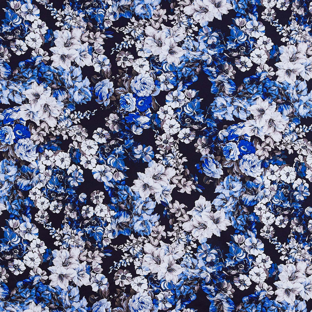 LULU PRINT BONDED DTY  | 24532-1183DP BLACK/BLUE - Zelouf Fabrics