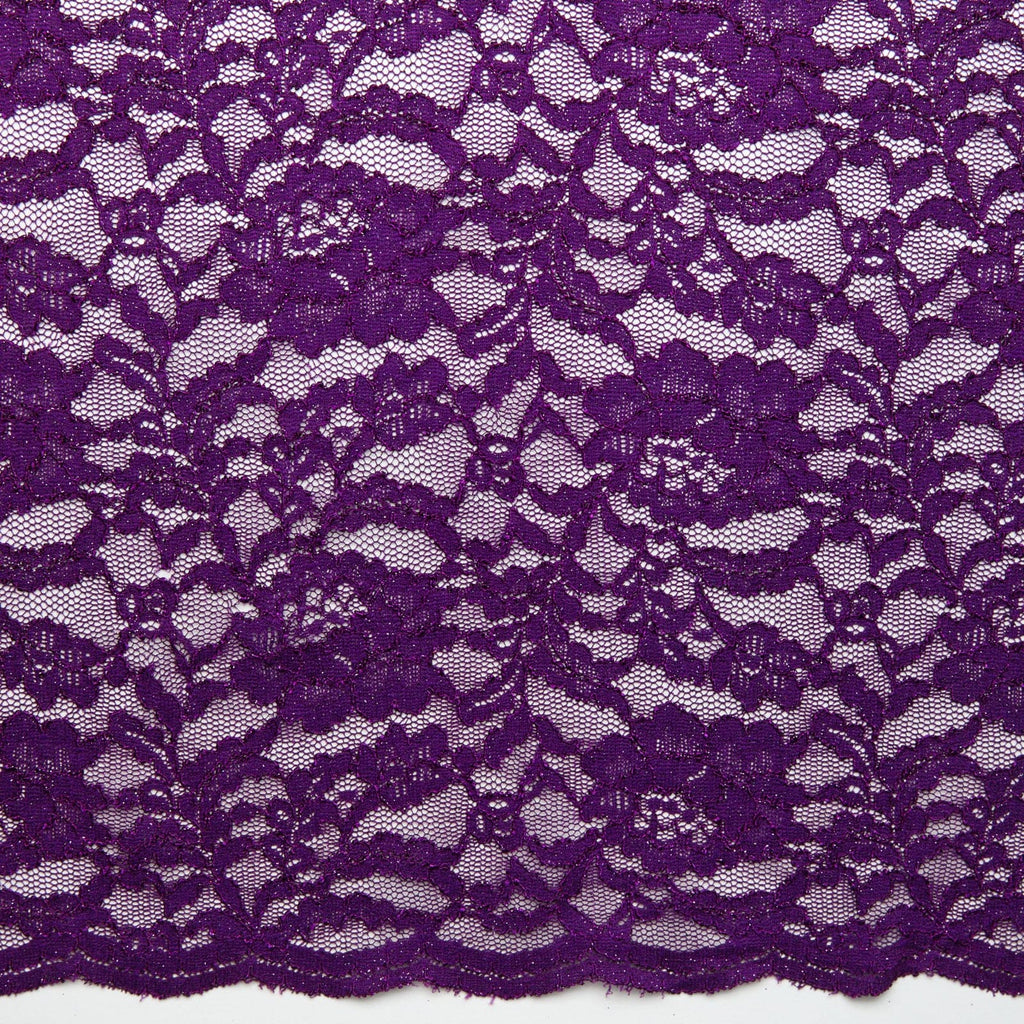 AMETHYST DELIGH | 24533-GLITTER - LACE SCALLOP WITH GLITTER LACE - Zelouf Fabrics