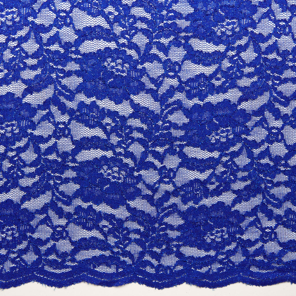 LACE SCALLOP WITH GLITTER LACE  | 24533-GLITTER COBALT DELIGHT - Zelouf Fabrics