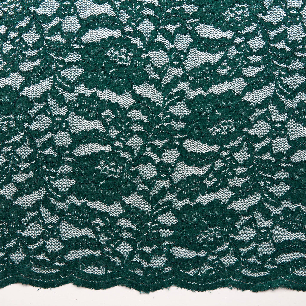 LACE SCALLOP WITH GLITTER LACE  | 24533-GLITTER HUNTER DELIGHT - Zelouf Fabrics
